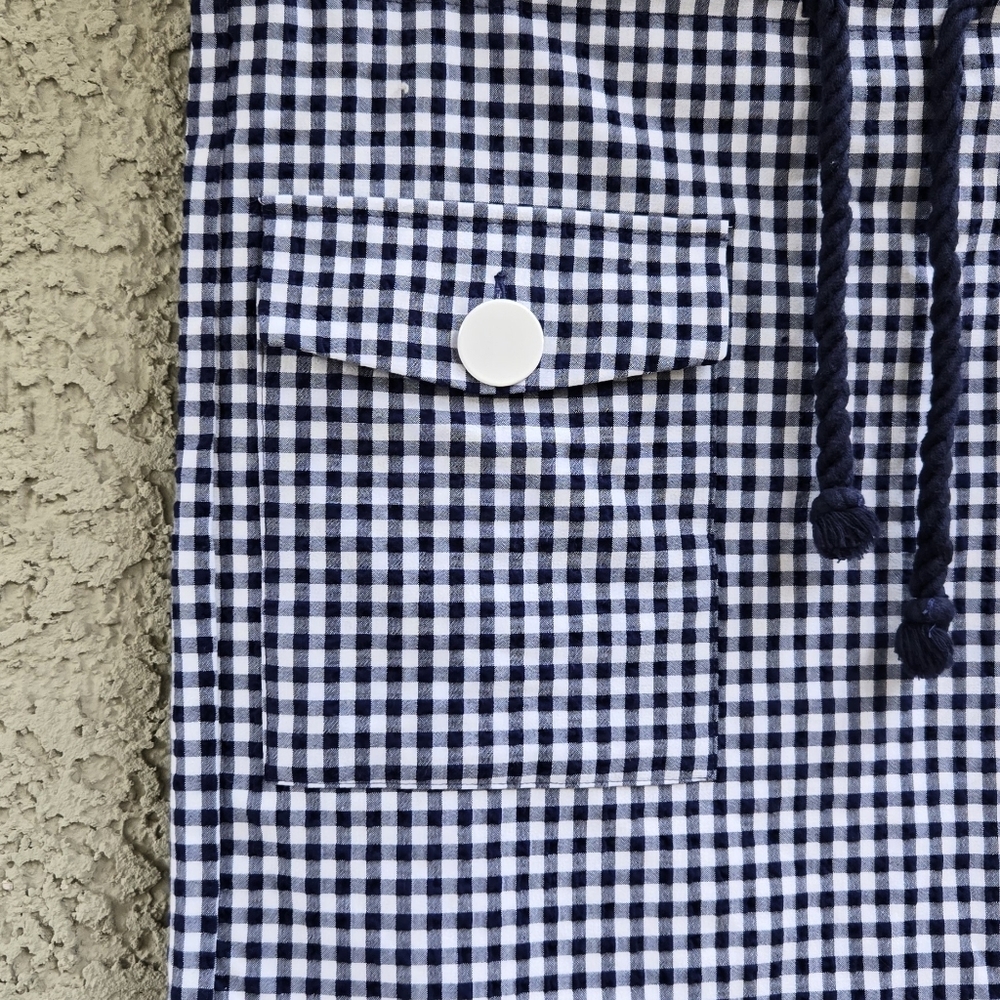 Zara Nautical Gingham Drawstring Mini Skirt - Picture 3 of 7